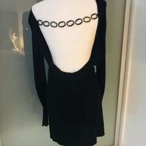 Gianni Versace Couture Black Chain Back Dress – Vintage Y2K (IT 44 / US 6–8)